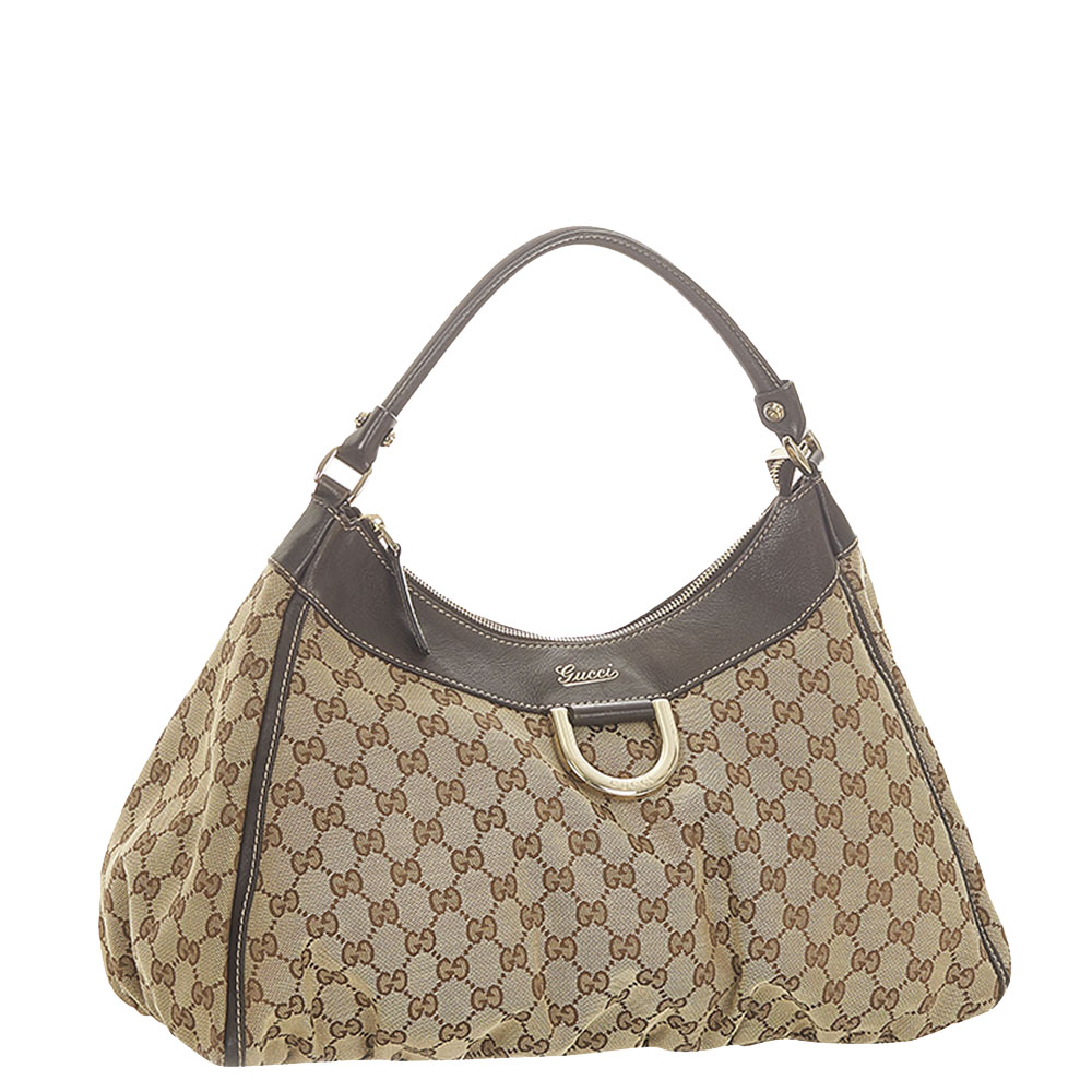 

Gucci GG Canvas Abbey D-Ring Hobo Bag, Beige