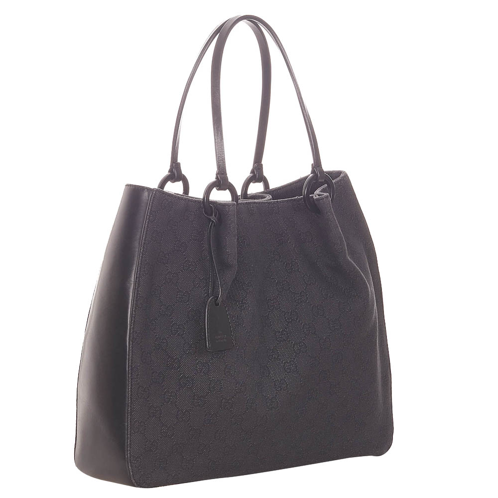 

Gucci Black GG Canvas Tote Bag