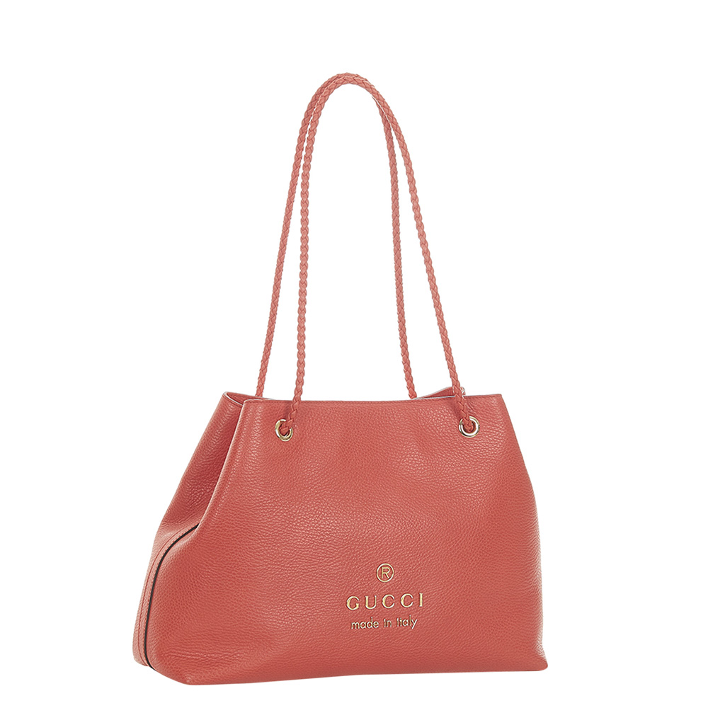 

Gucci Red Leather Gifford Tote Bag