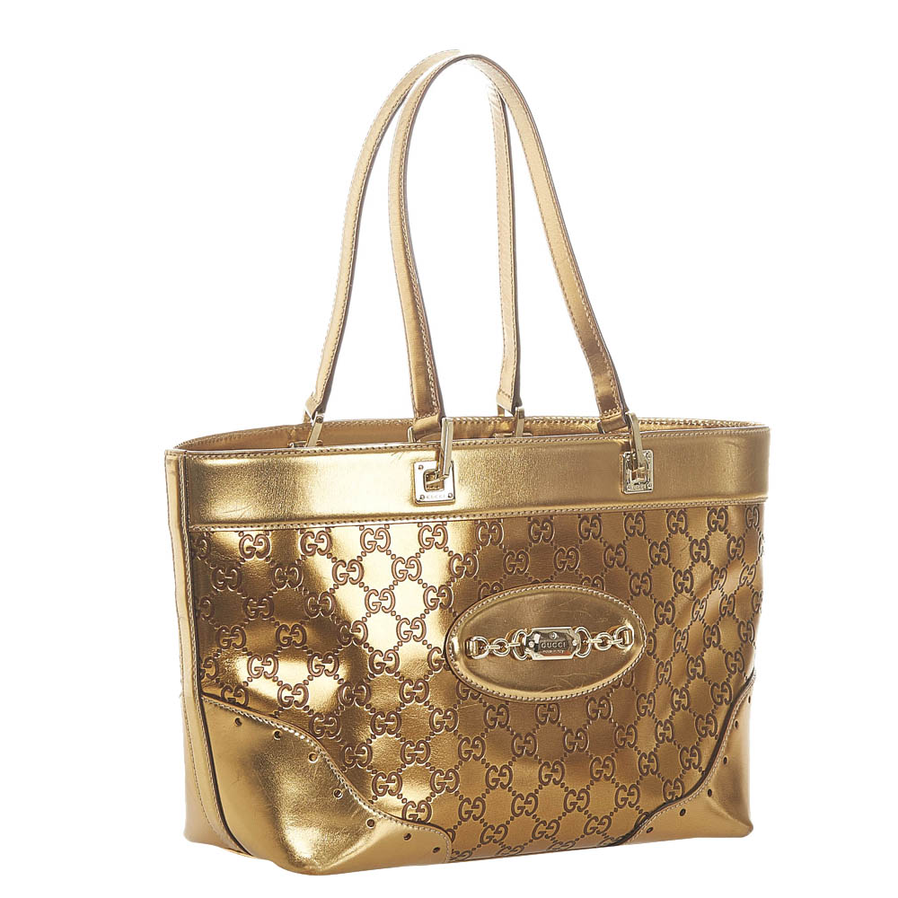 

Gucci Gold Guccissima Leather Punch Tote Bag