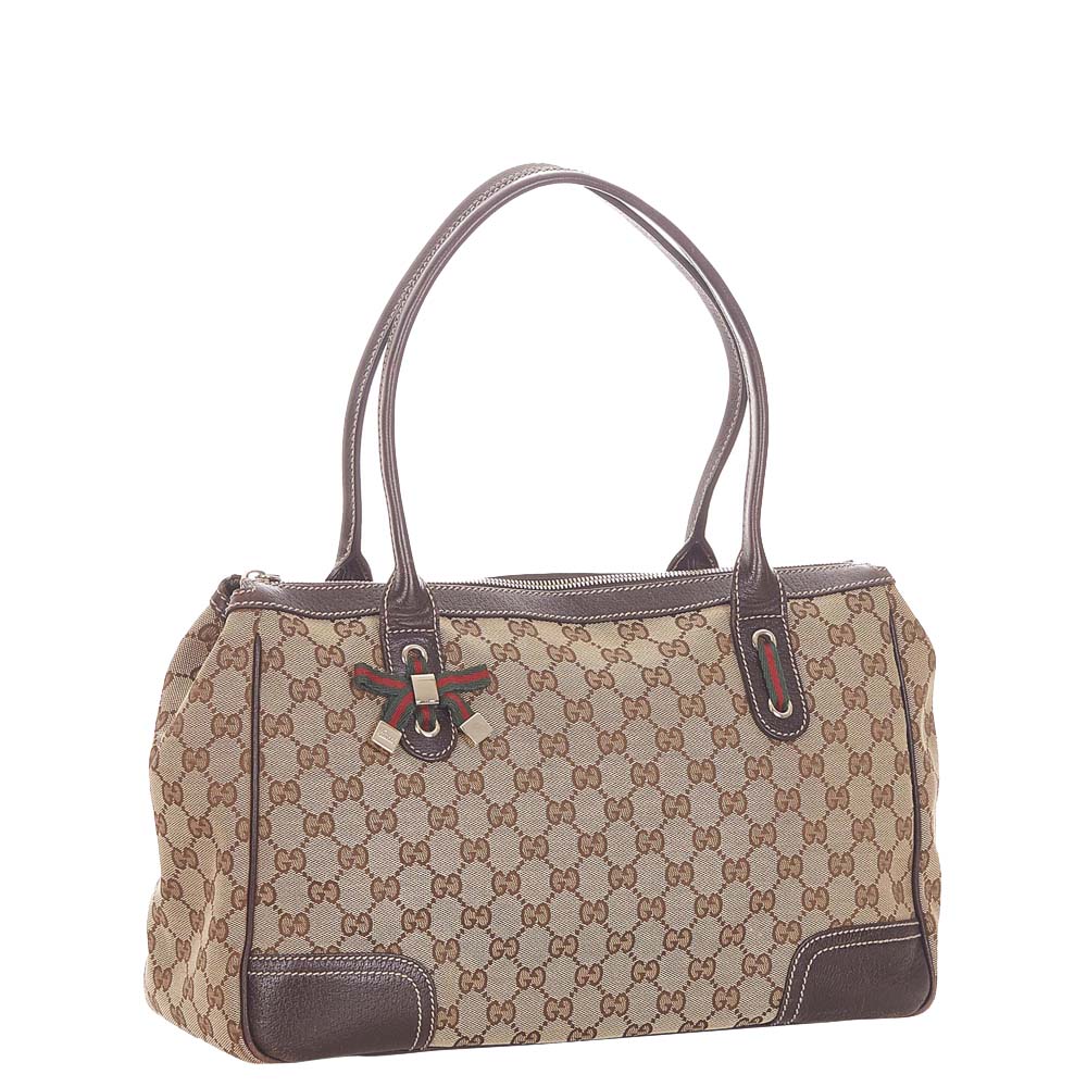 

Gucci Brown/Beige GG Canvas Princy Tote Bag