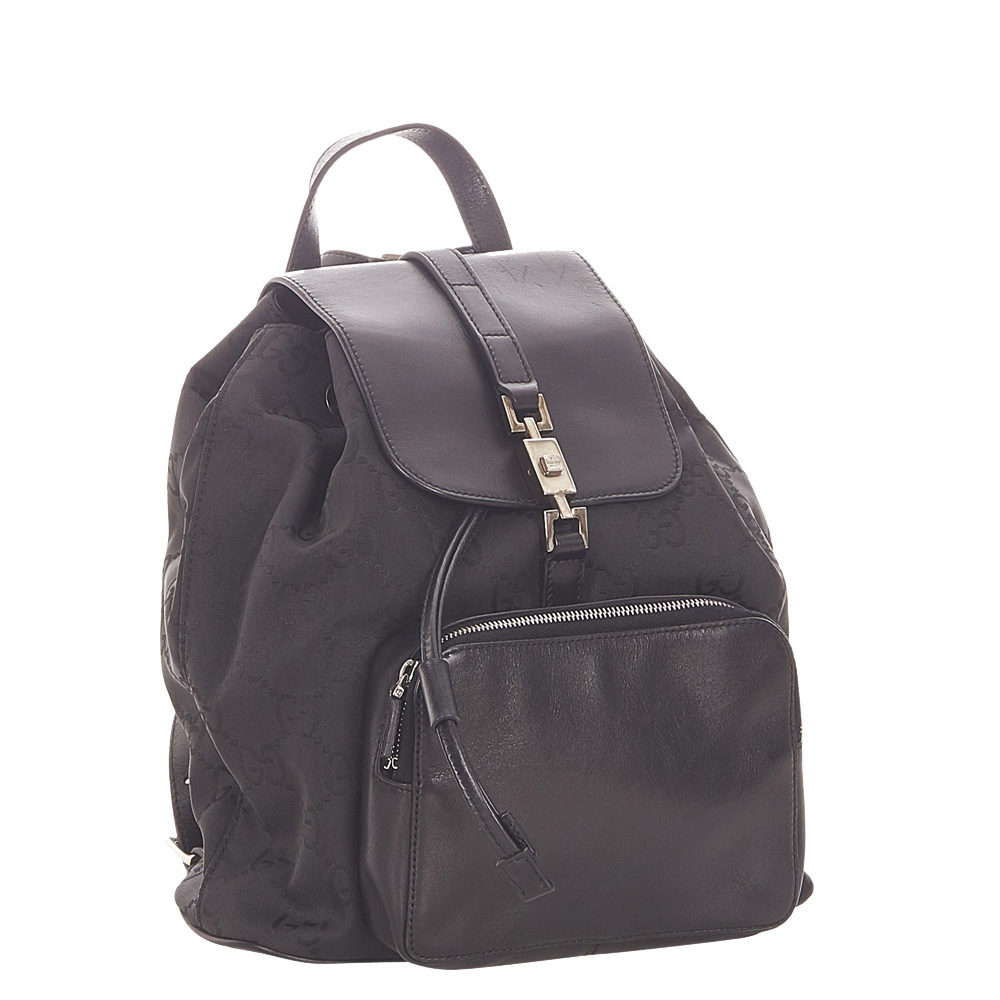

Gucci Black Nylon and Leather Jackie Drawstring Backpack