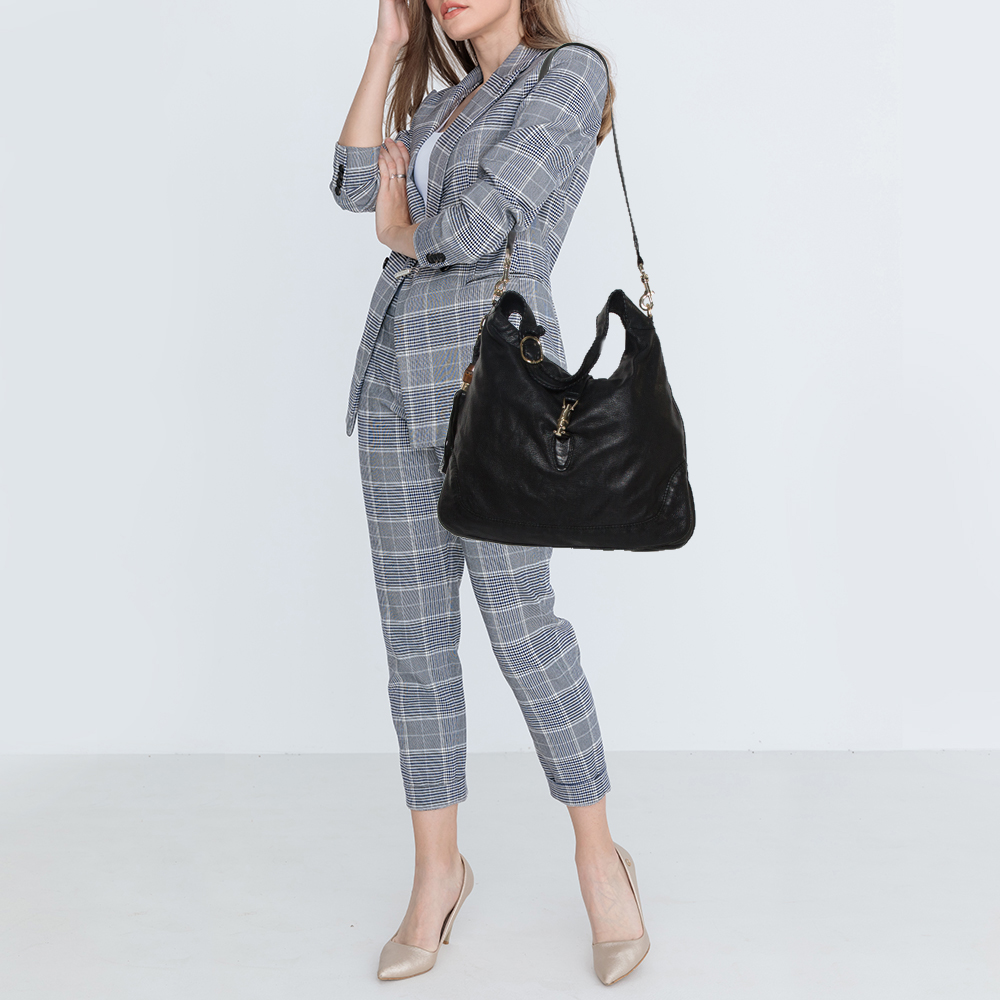 

Gucci Black Leather Large New Jackie Hobo