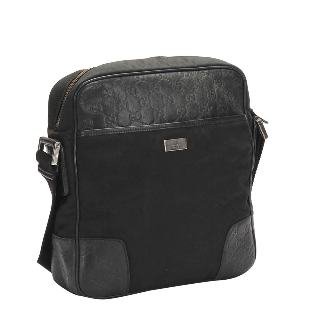 

Gucci Black Leather Fabric Nylon Shoulder Bag