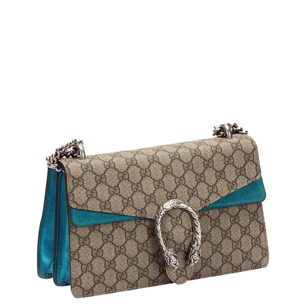 

Gucci Brown/Blue GG Supreme Canvas Dionysus Shoulder Bag, Beige