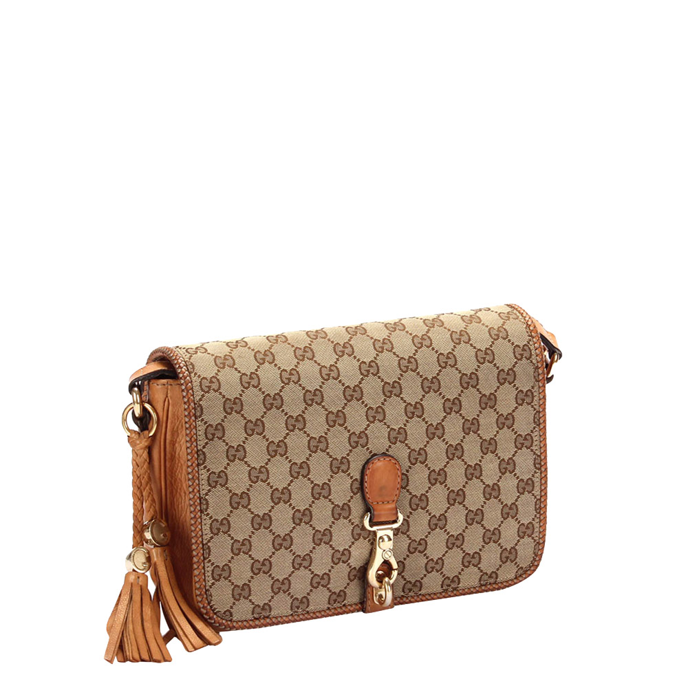 

Gucci Brown GG Canvas Marrakech Crossbody Bag, Beige