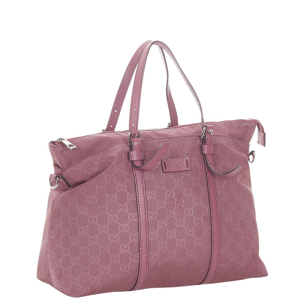 

Gucci Purple GG Nylon Satchel Bag