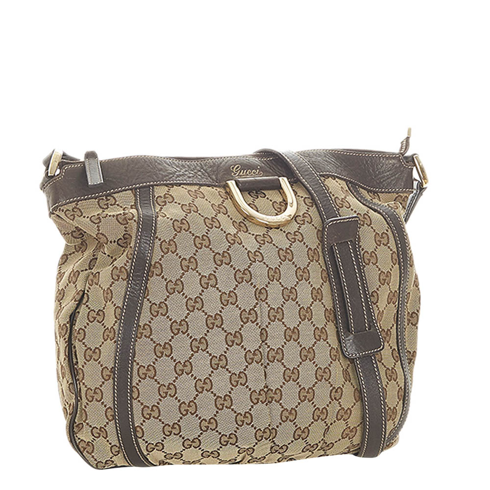 

Gucci Brown GG Canvas Abbey D-Ring Crossbody Bag, Beige