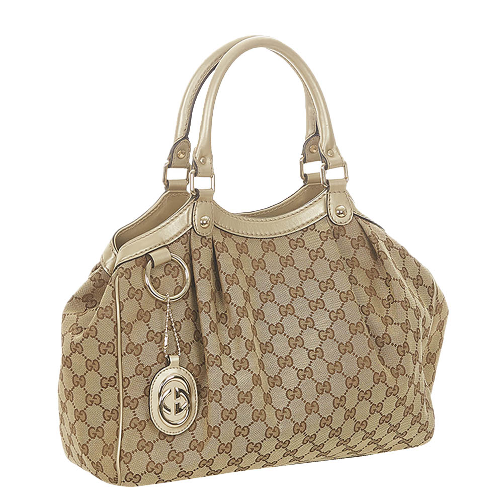 

Gucci Brown/Beige GG Canvas Sukey Tote Bag