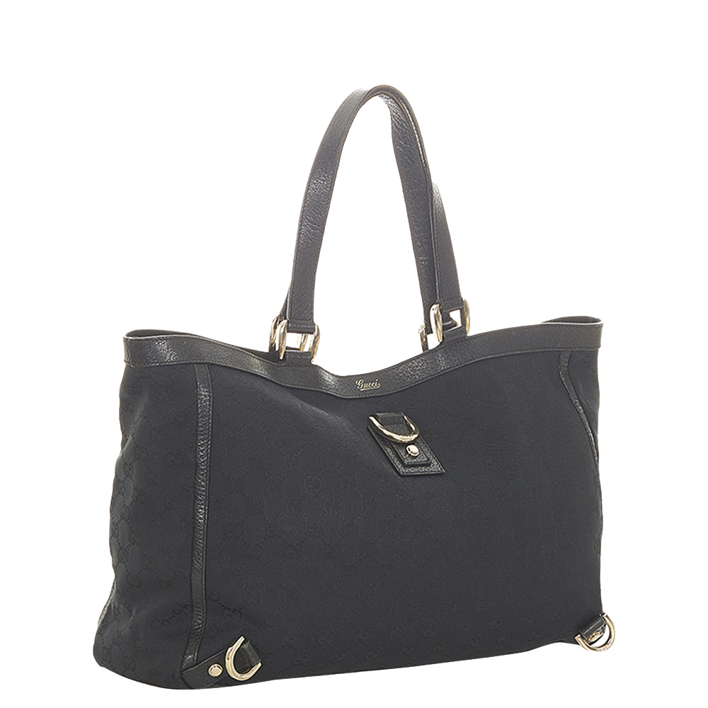 

Gucci Black Canvas Abbey D-Ring Tote Bag