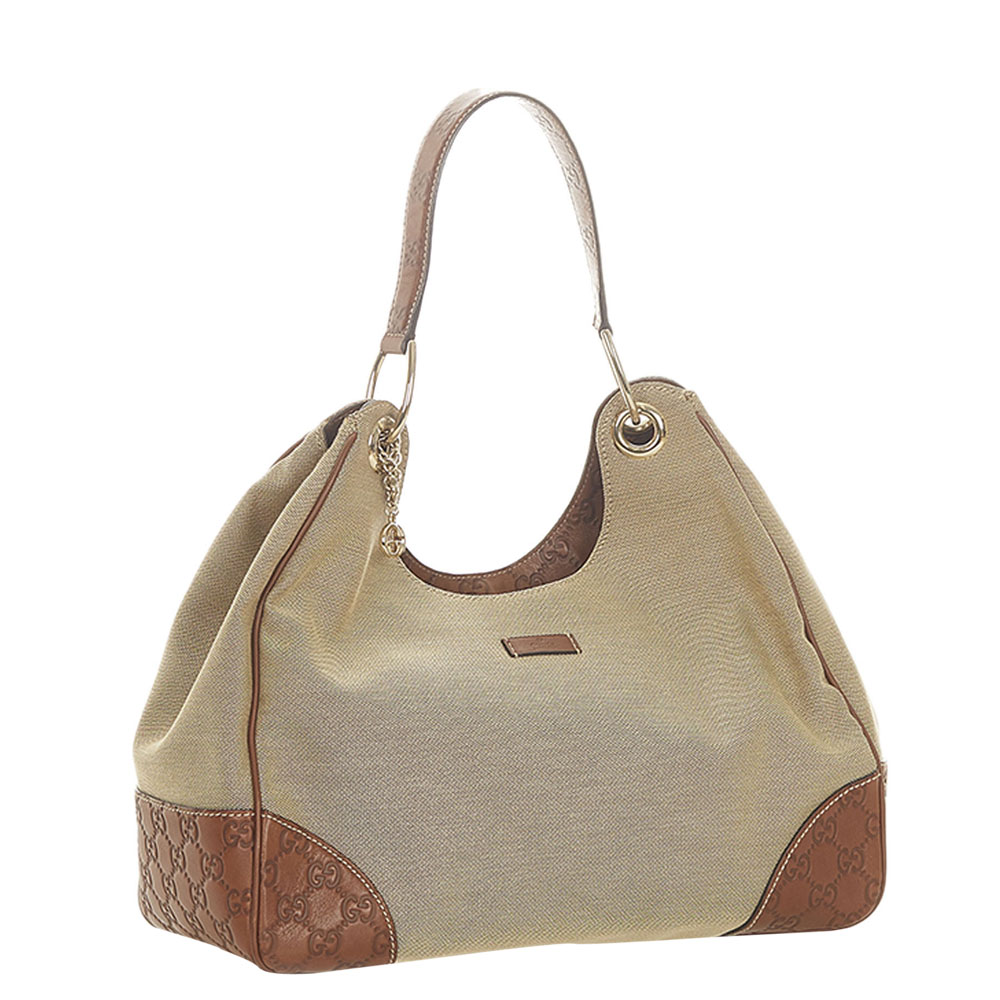 

Gucci Brown Fabric Guccissima Canvas Shoulder Bag, Beige