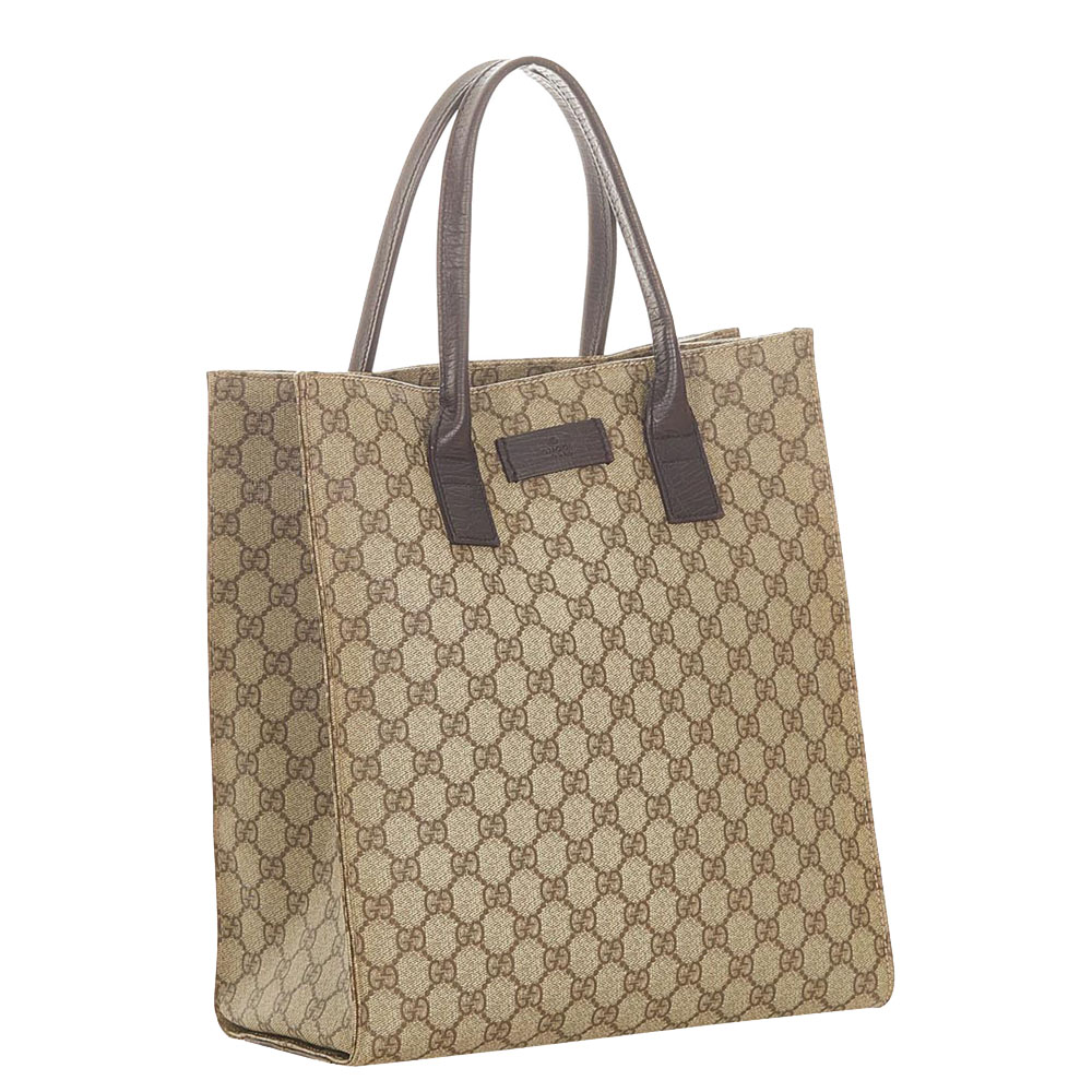 

Gucci Beige GG Supreme Canvas Tote Bag