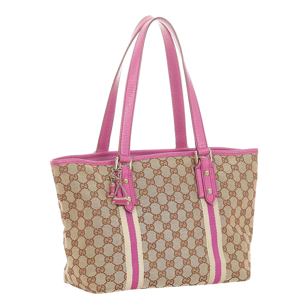 

Gucci Brown/Purple GG Canvas Jolicoeur Tote Bag, Beige