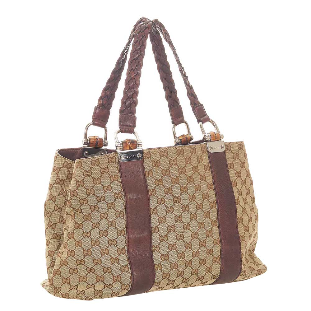 

Gucci Brown/Beige Canvas Fabric Tote Bag