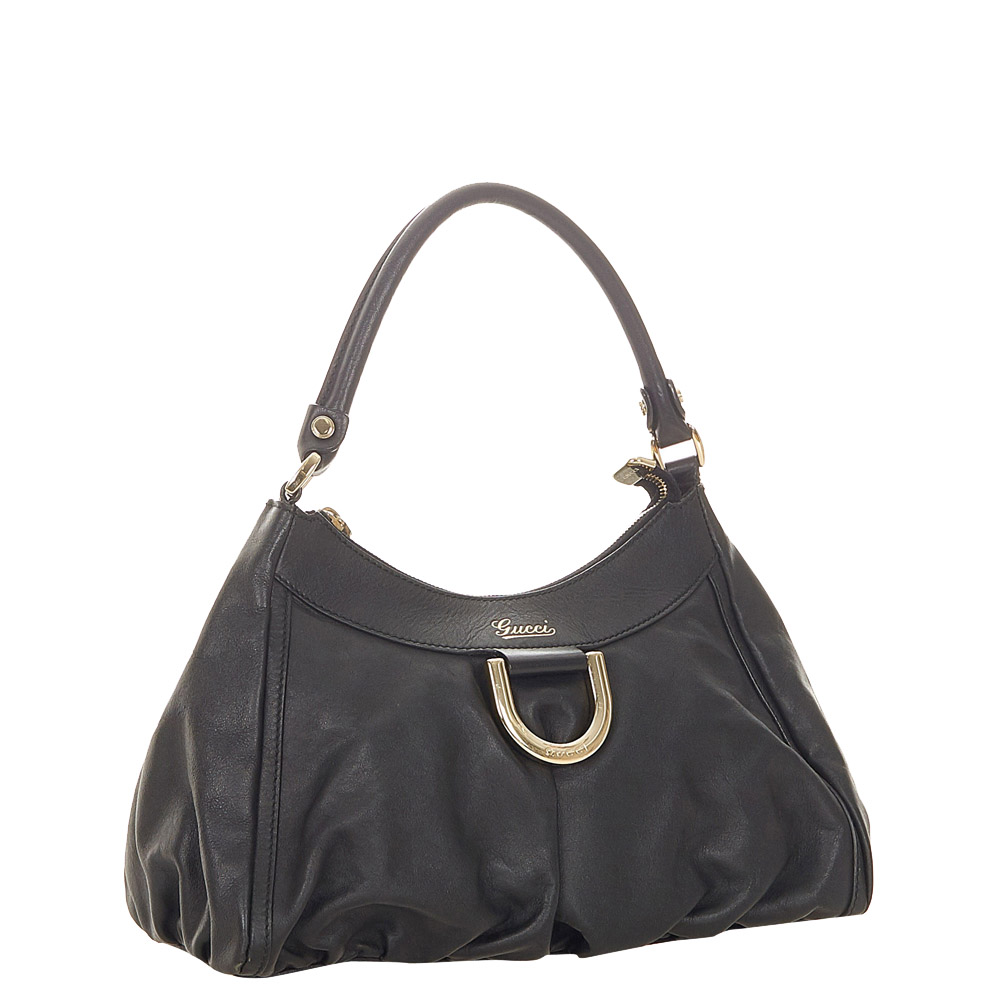 

Gucci Black Leather Abbey Hobo Bag