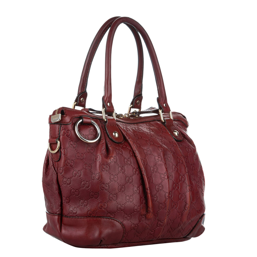 

Gucci Burgundy Guccissima Leather Sukey Tote Bag, Red