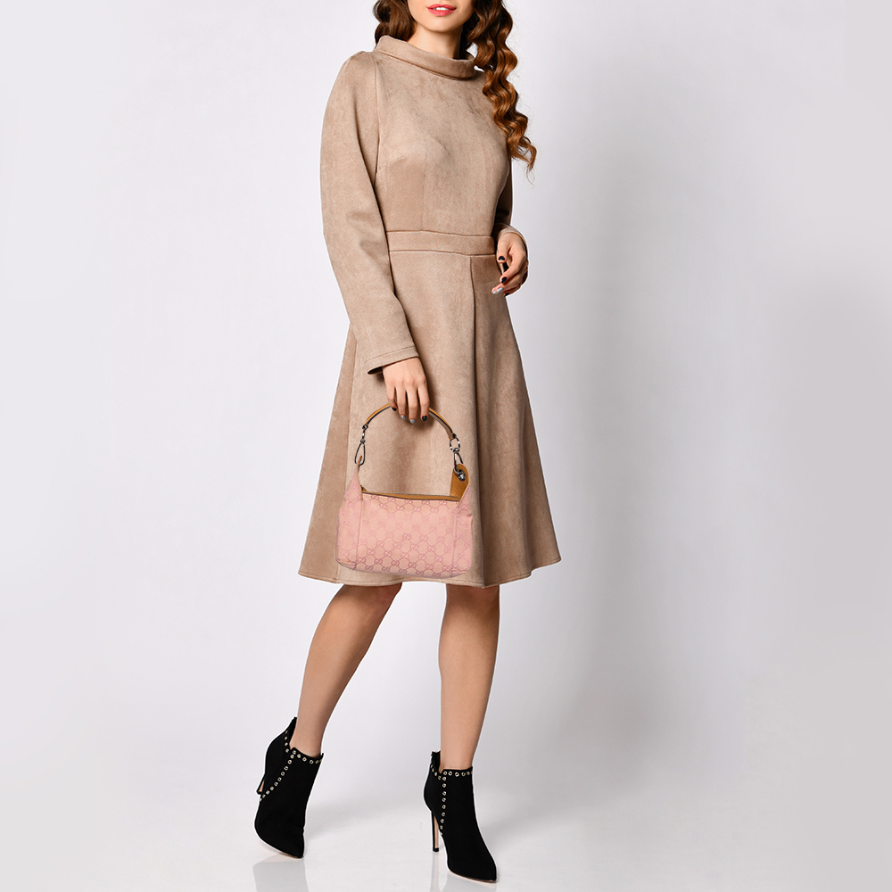 

Gucci Pink GG Canvas and Leather Bag