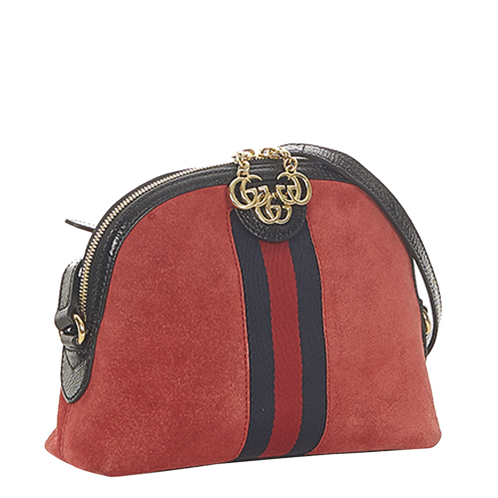 

Gucci Red Suede Ophidia Small Crossbody Bag, Multicolor