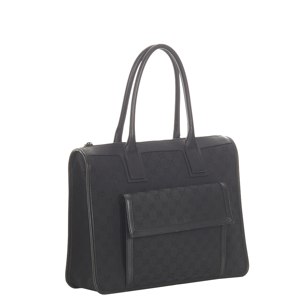 

Gucci Black GG Canvas Tote Bag