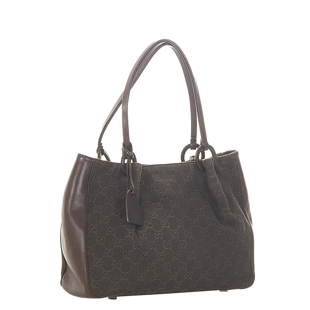 

Gucci Black/Dark Brown GG Canvas Shoulder Bag