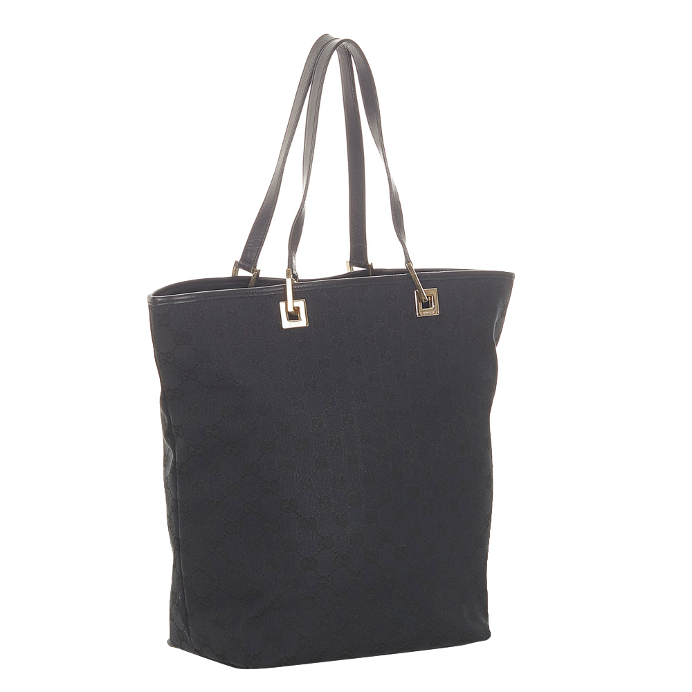 

Gucci Black GG Canvas Tote Bag