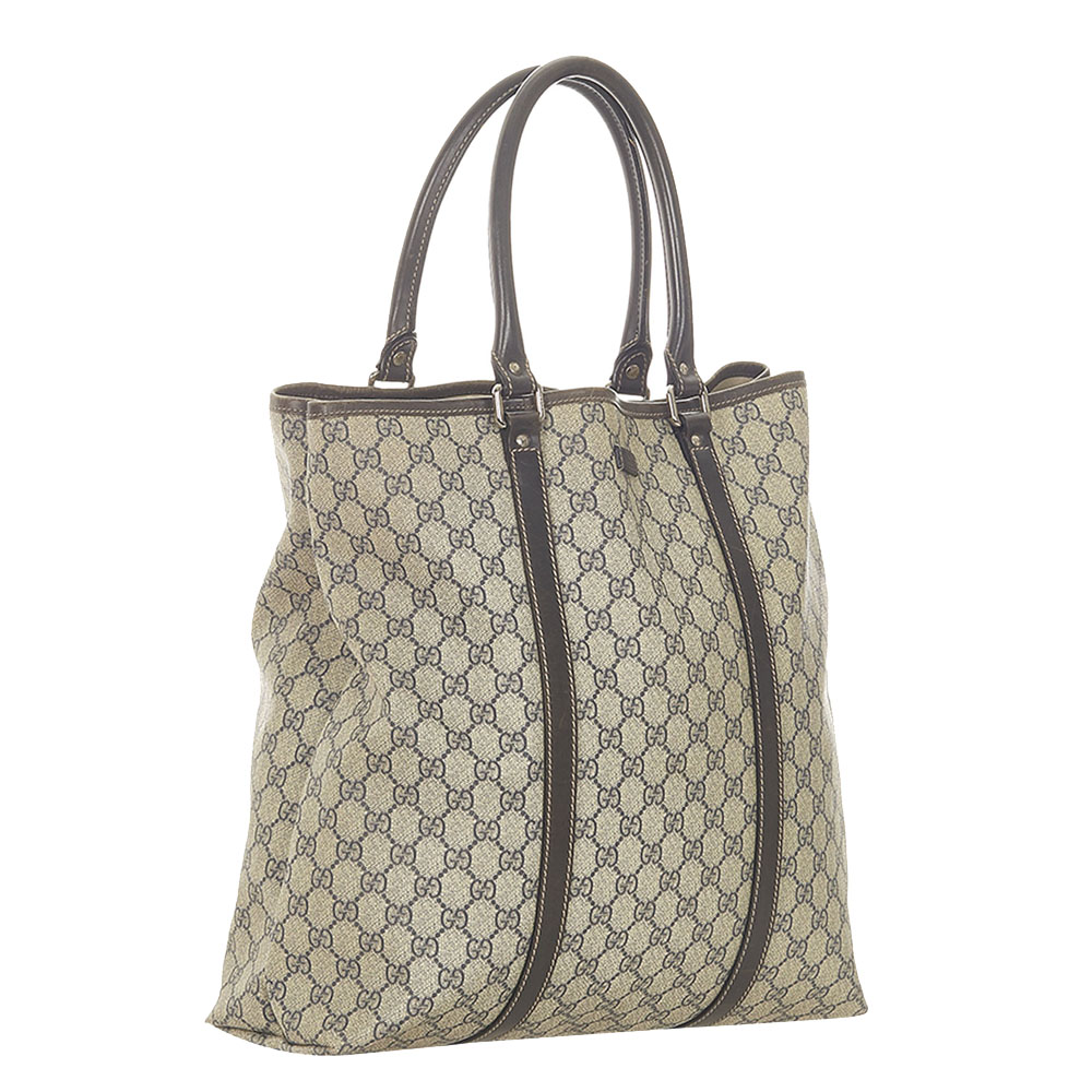 

Gucci BrownBeige GG Canvas Tote Bag, Beige