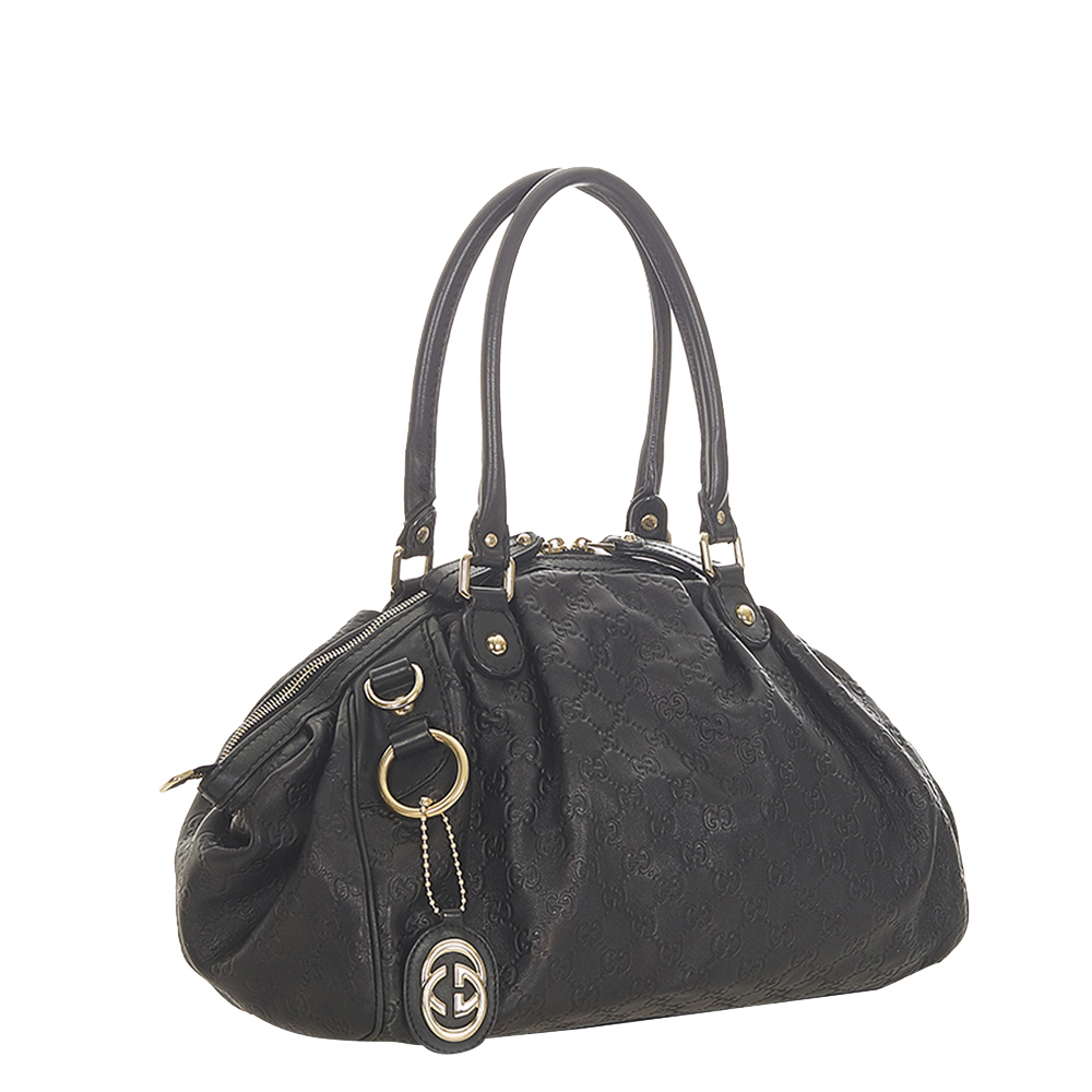 

Gucci Black Guccissima Leather Sukey Tote Bag