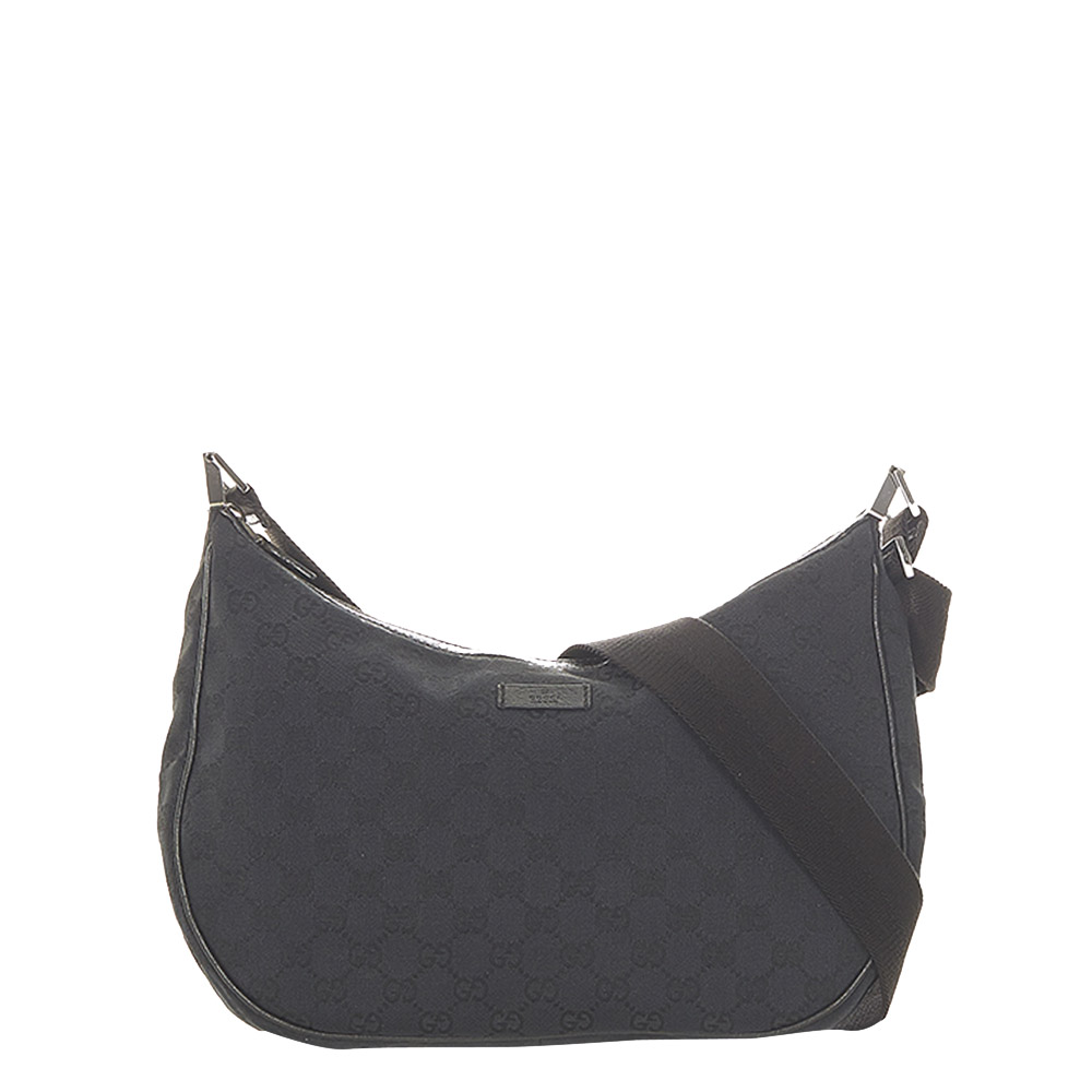 gucci black canvas crossbody bag