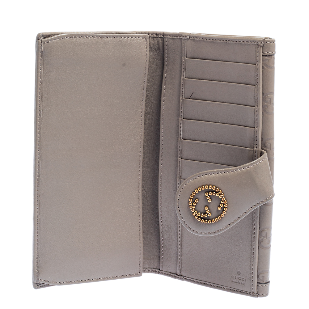 

Gucci Grey Guccissima Leather Scarlett Continental Wallet
