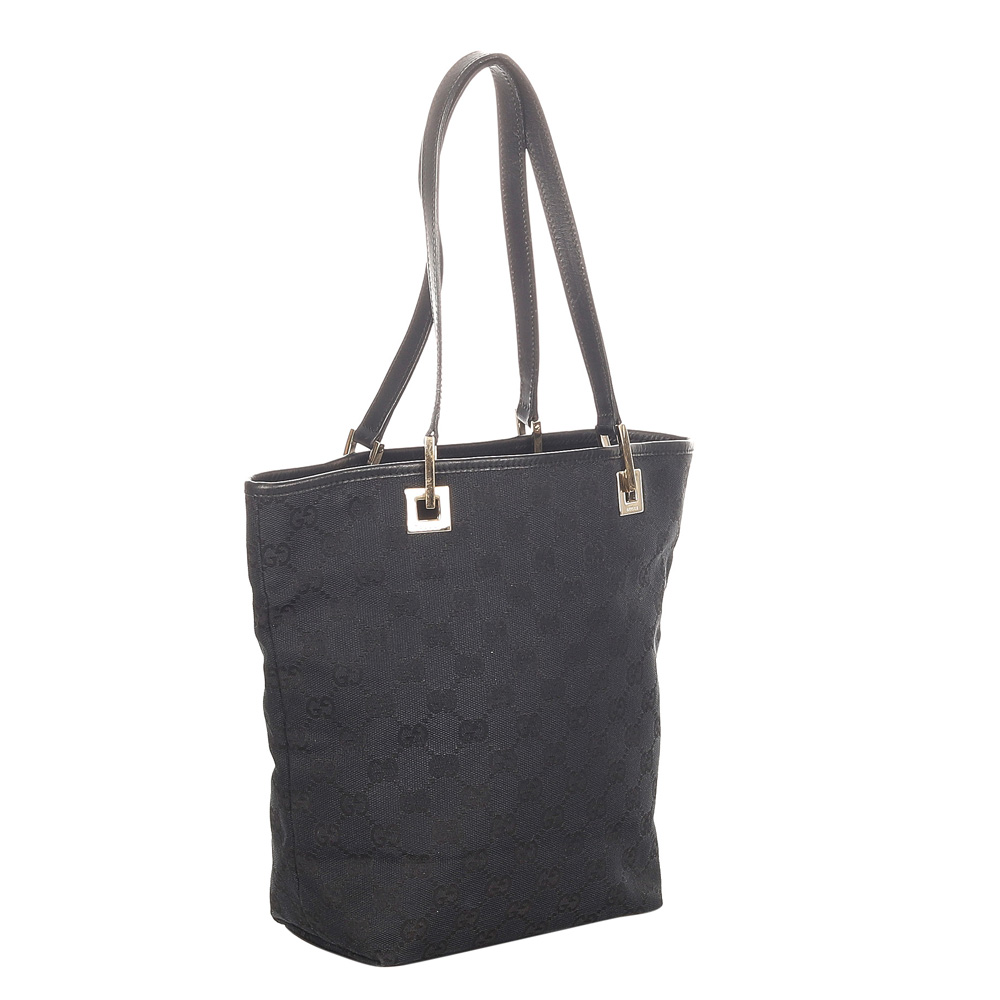 

Gucci Black GG Canvas Tote Bag