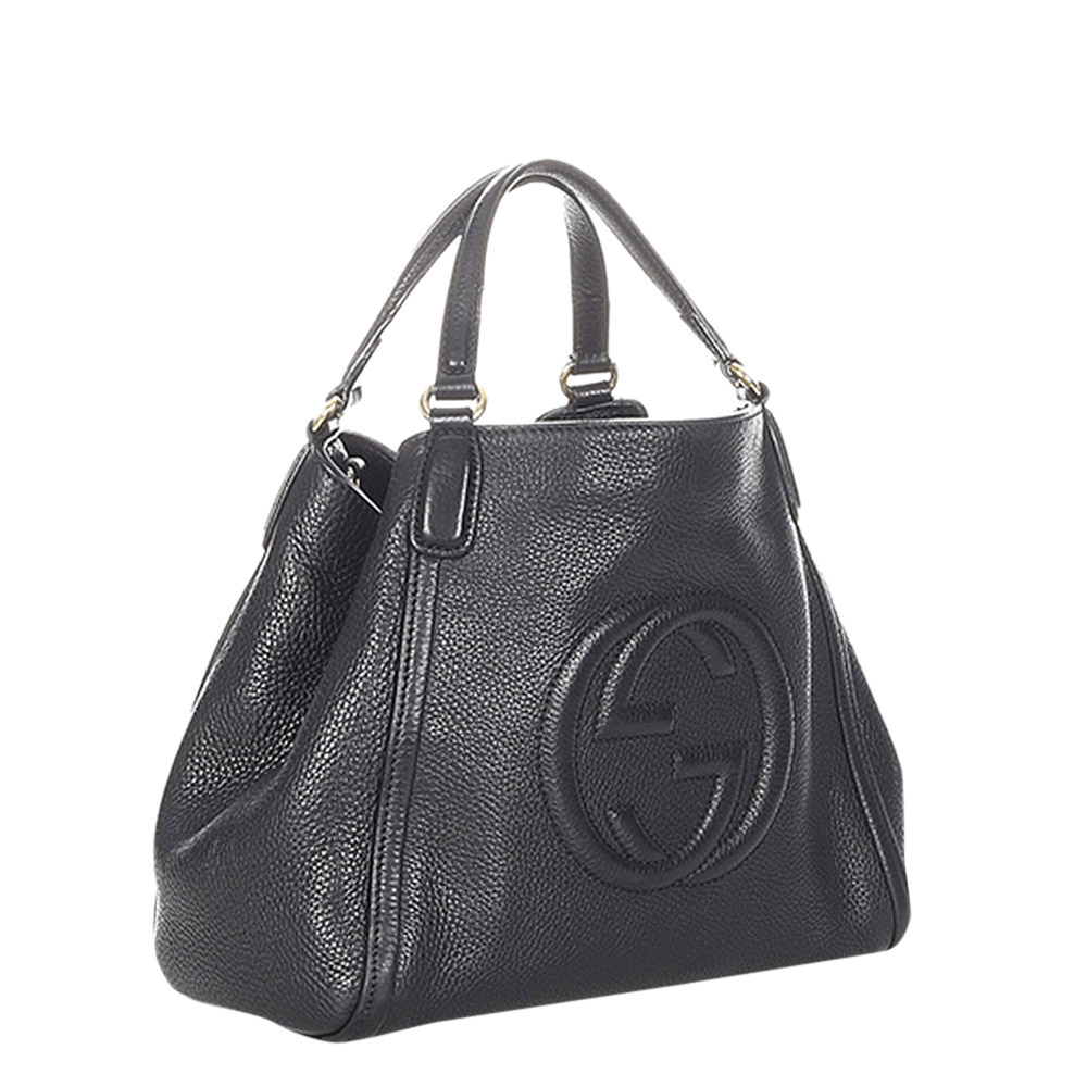 

Gucci Black Leather  Soho Satchel Bag