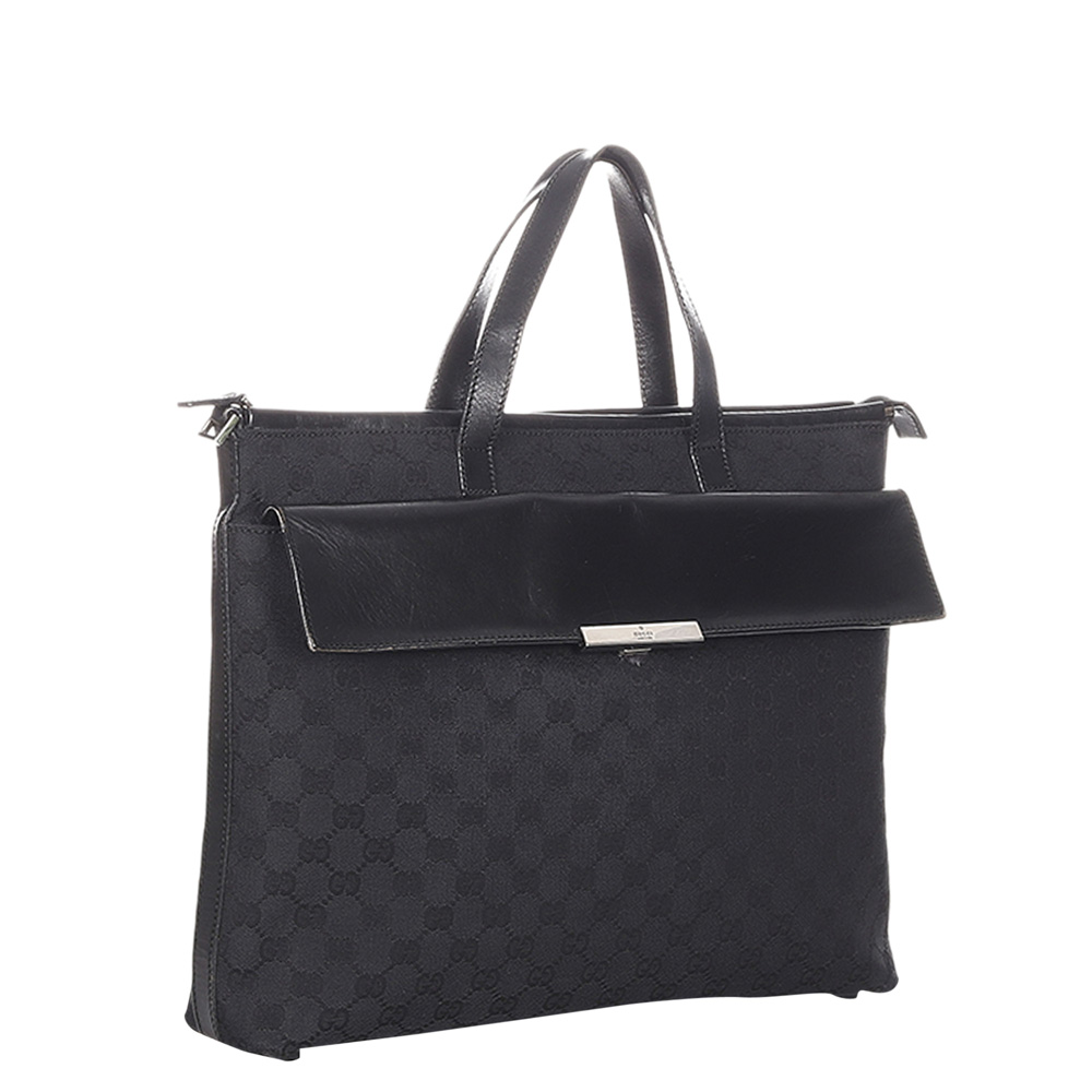 

Gucci Black GG Canvas Tote Bag