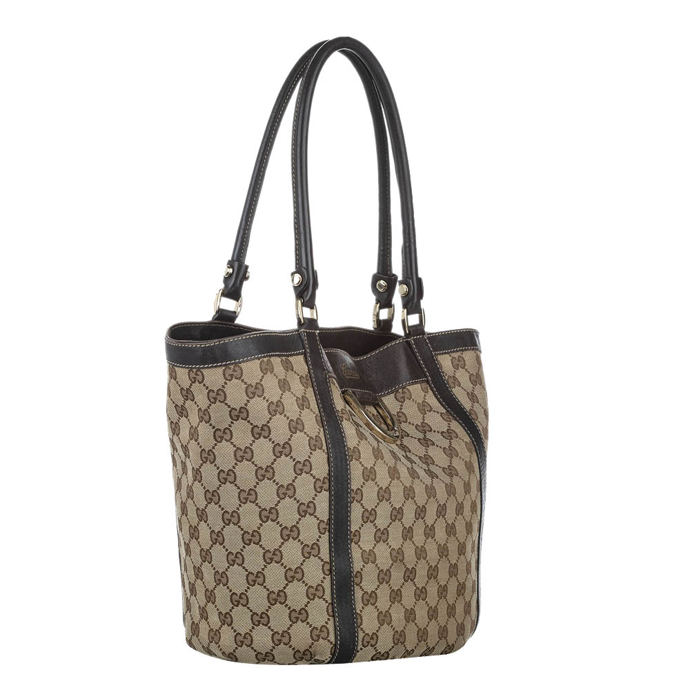 

Gucci Brown/Beige Canvas Abbey D-Ring Shoulder Bag