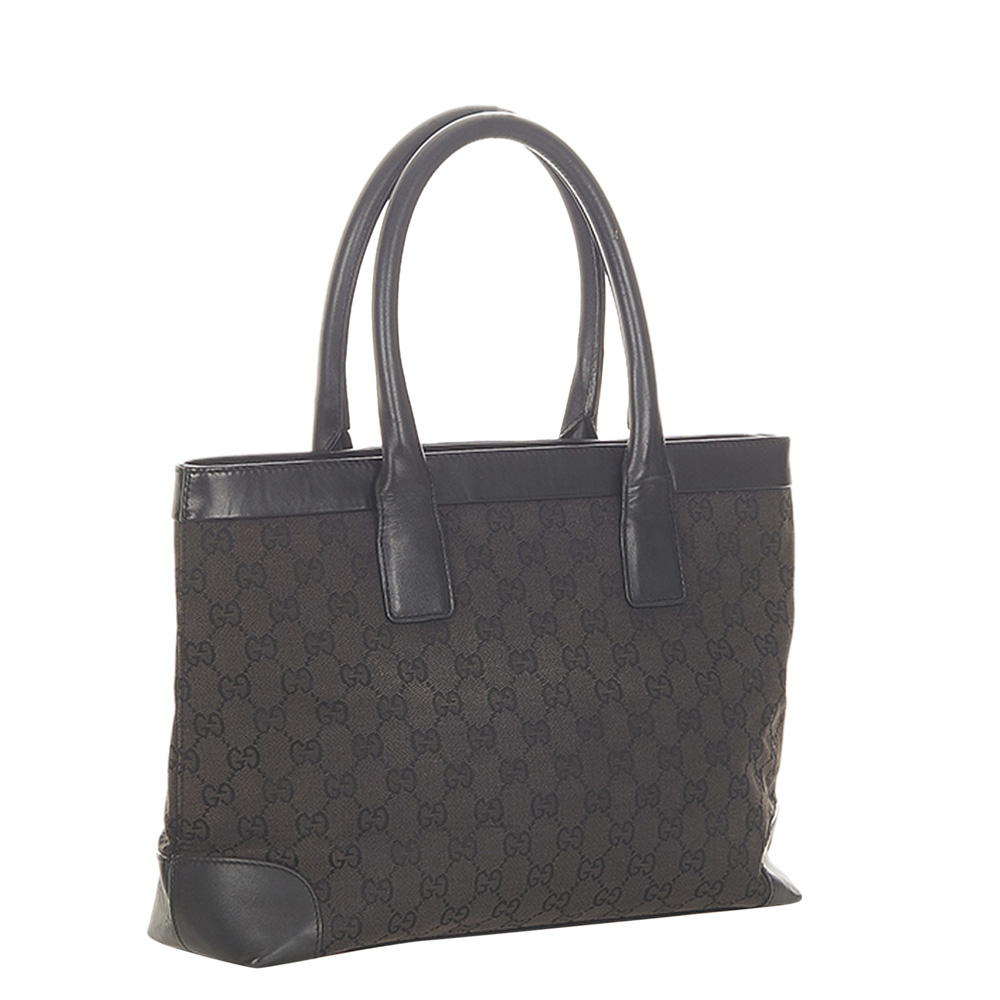 

Gucci Black GG Canvas Tote Bag