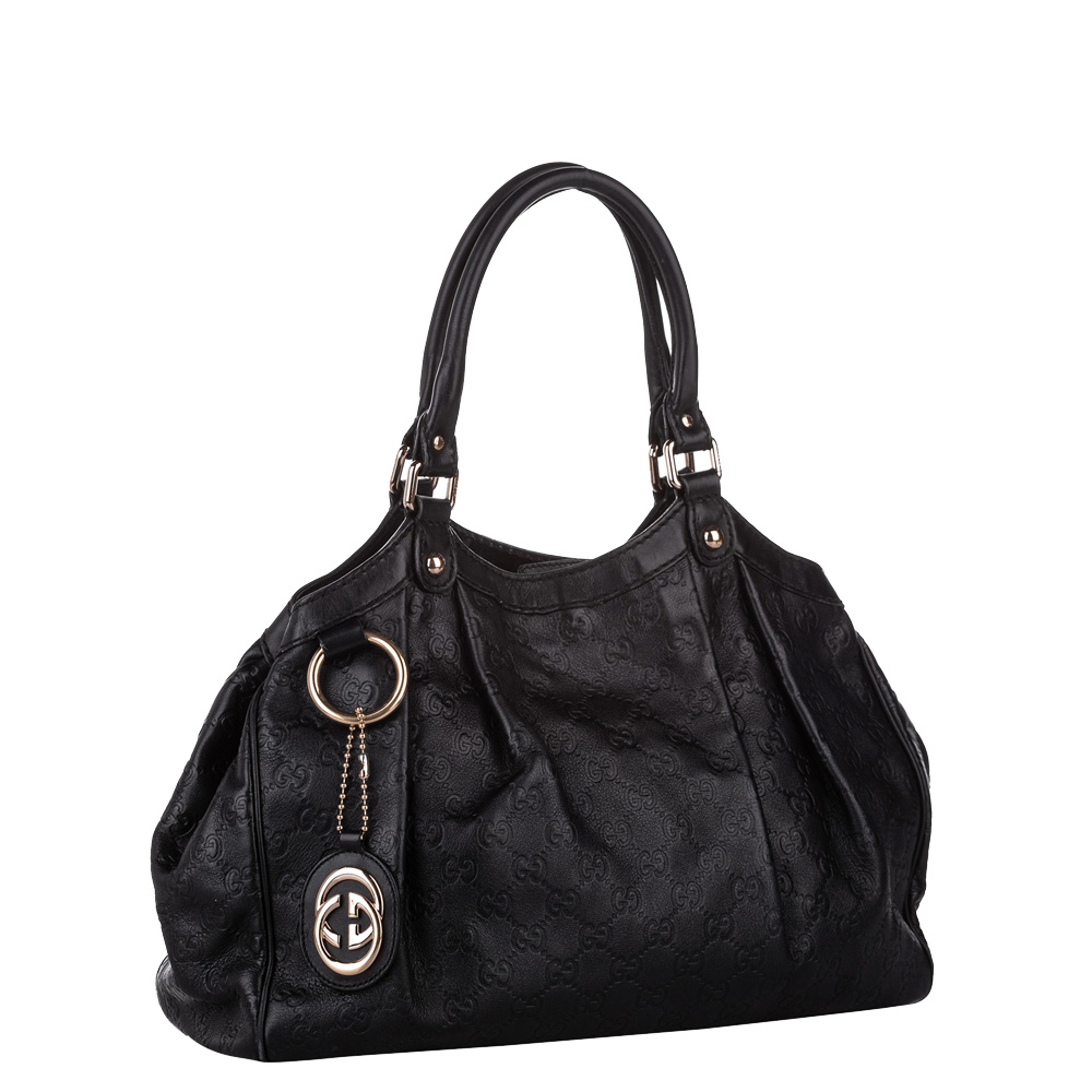 

Gucci Black Guccissima Leather Sukey Tote Bag