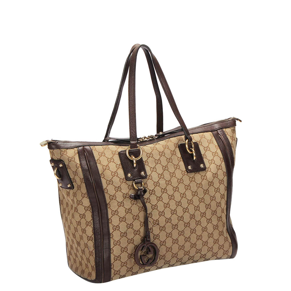

Gucci Beige/Brown GG Canvas Satchel Bag