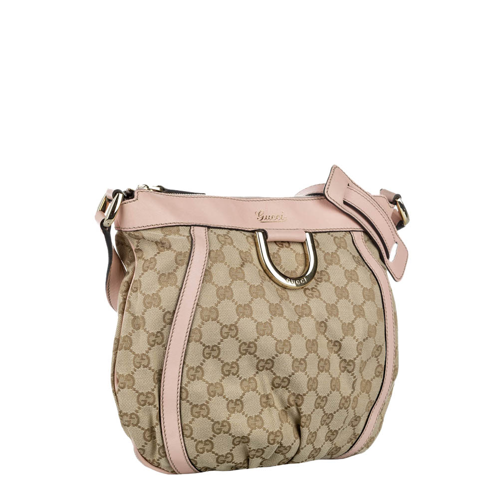 

Gucci Pink/Light Pink GG Canvas Abbey D-Ring Crossbody Bag, Beige