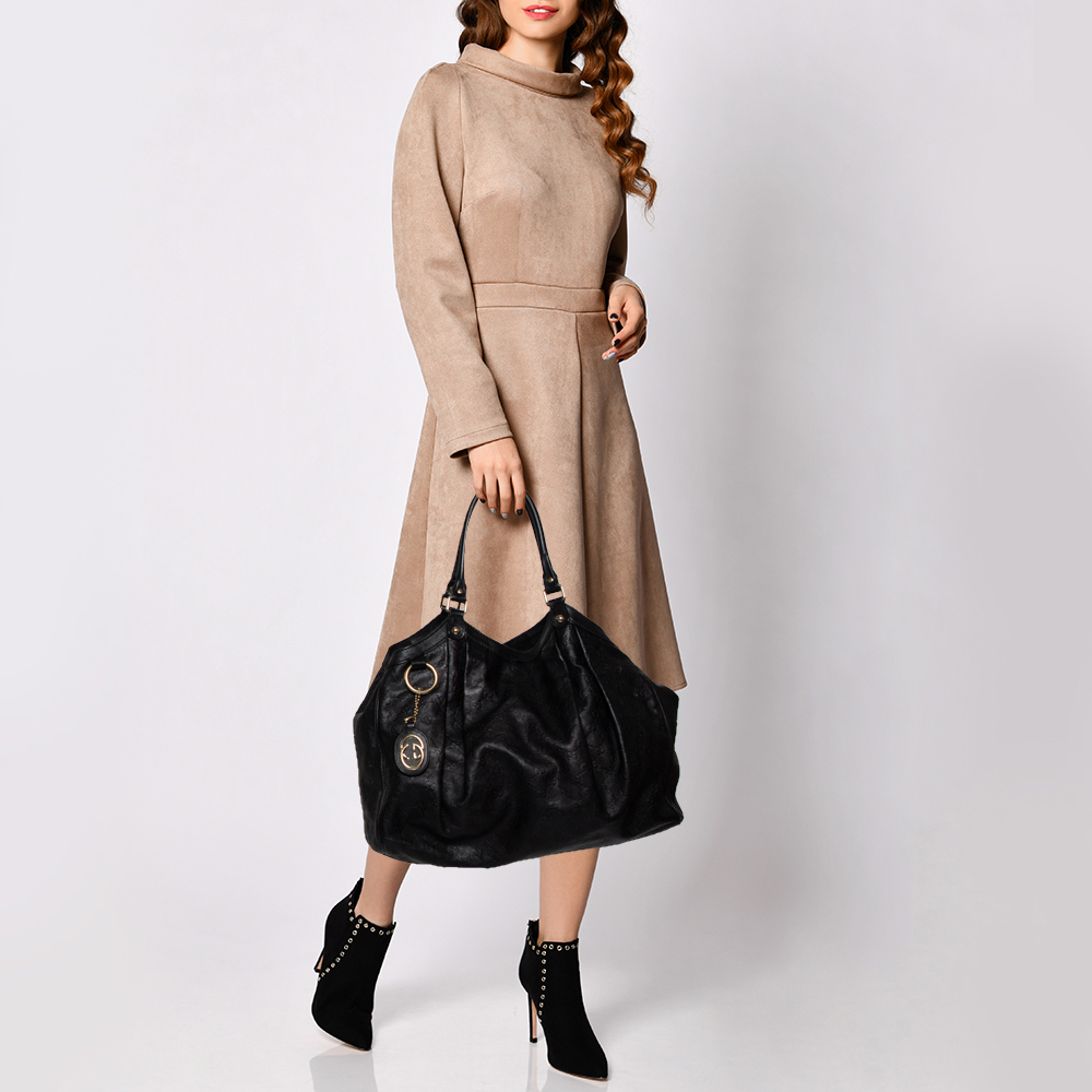

Gucci Black Guccissima Leather Large Sukey Tote