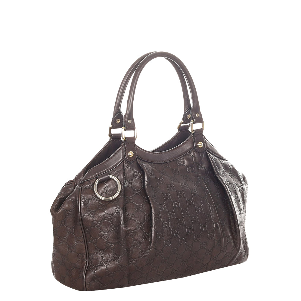 

Gucci Brown/Dark Brown Leather Sukey Tote Bag