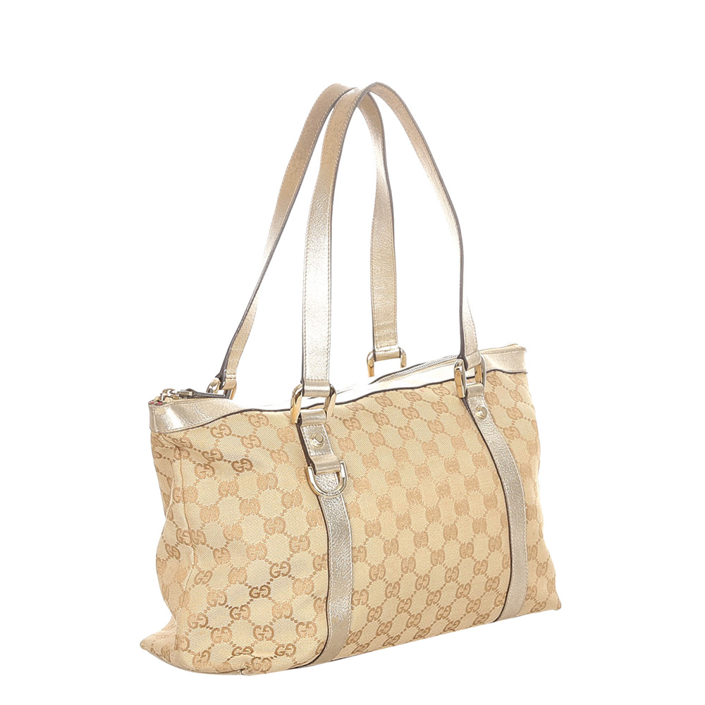 

Gucci Beige/Brown GG Canvas Abbey Tote Bag