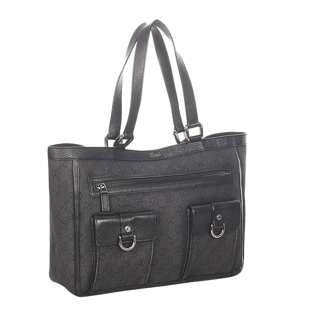 

Gucci Black GG Canvas Abbey D-Ring Tote Bag