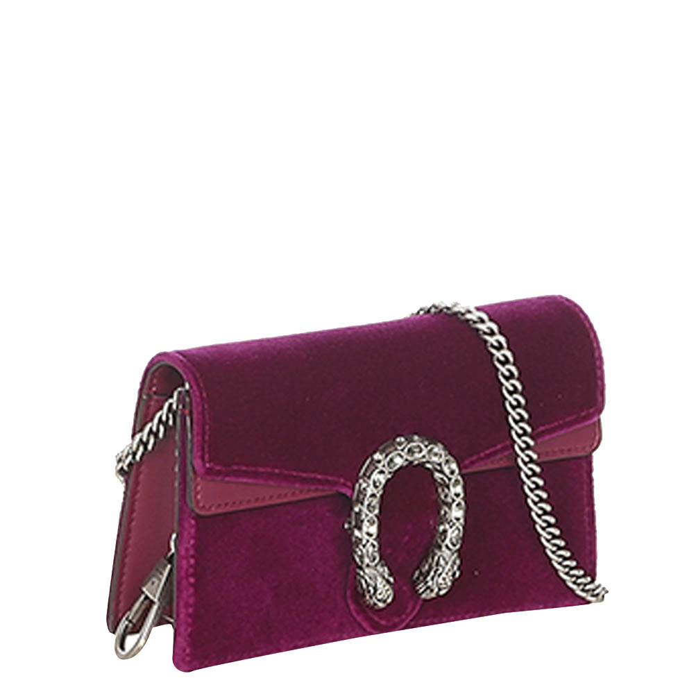 

Gucci Pink Velvet Dionysus Super Mini Crossbody Bag