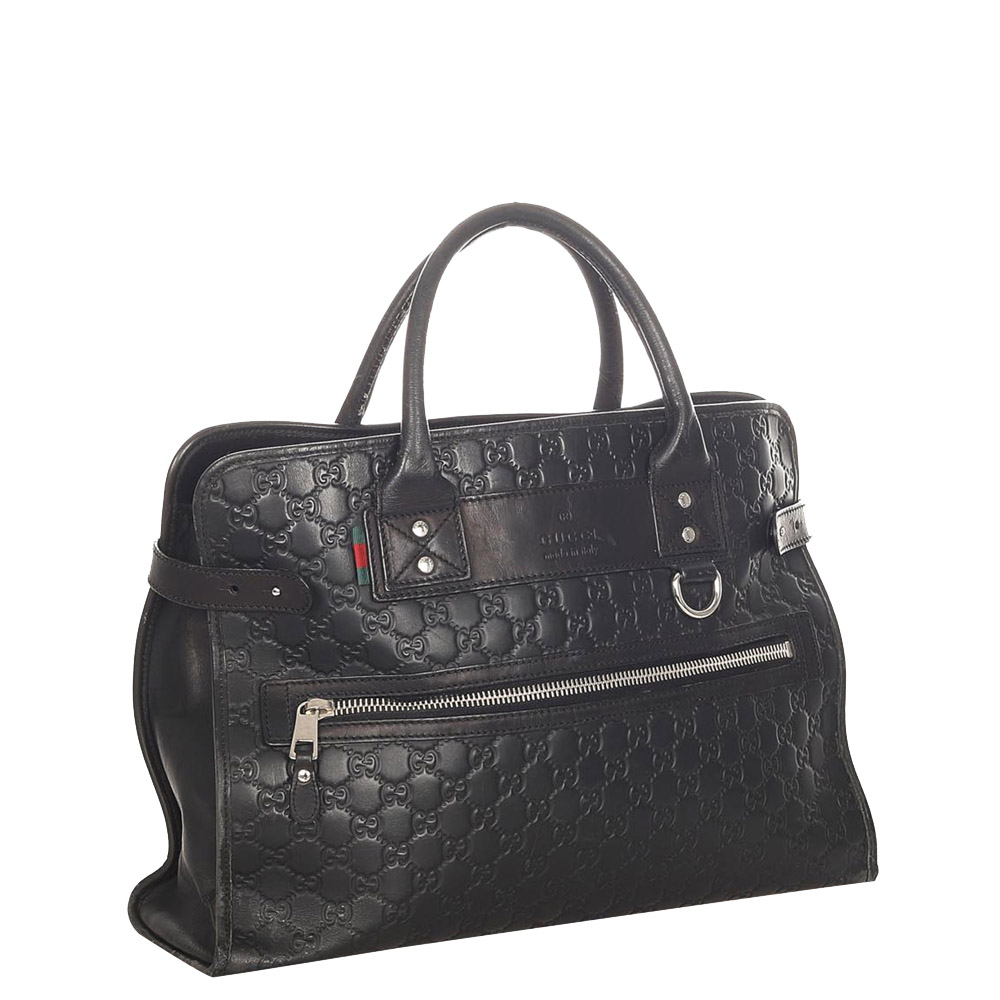 

Gucci Black Guccissima Leather Satchel Bag