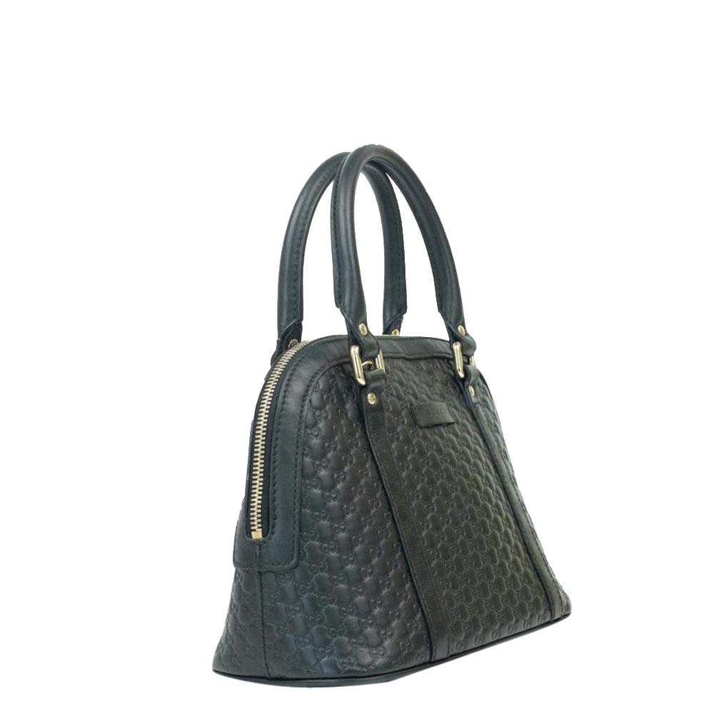 

Gucci Black Leather Microguccissima Dome Small Top Handle Bag