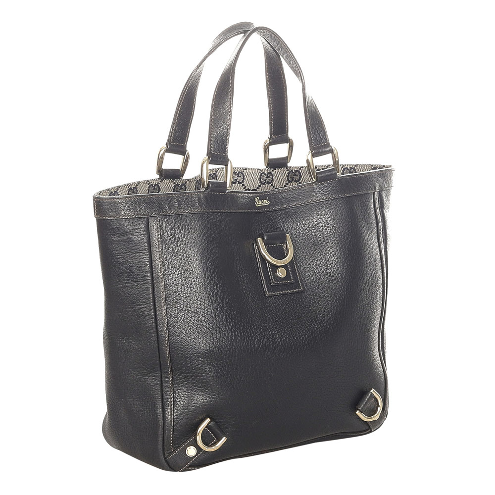 

Gucci Black Leather Abbey D-Ring Tote Bag