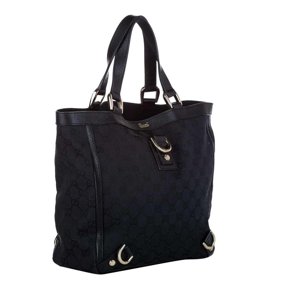 

Gucci Black Canvas Abbey D-Ring Tote Bag