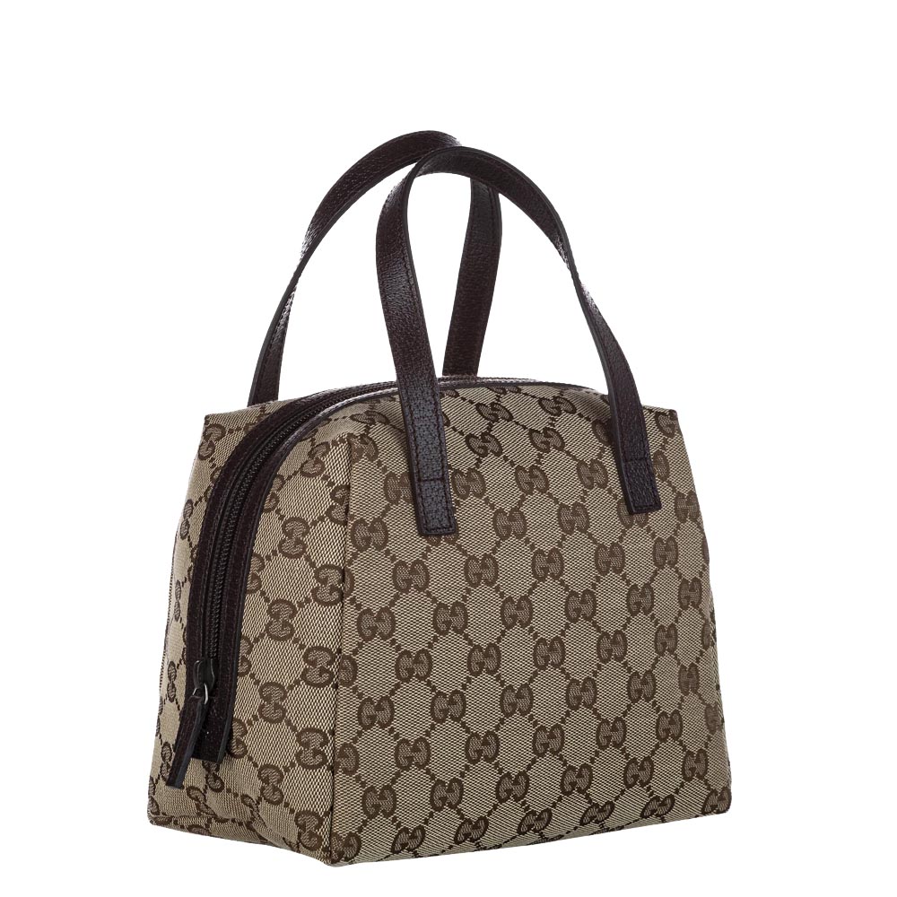 

Gucci Brown Canvas Fabric Top Handle Bag