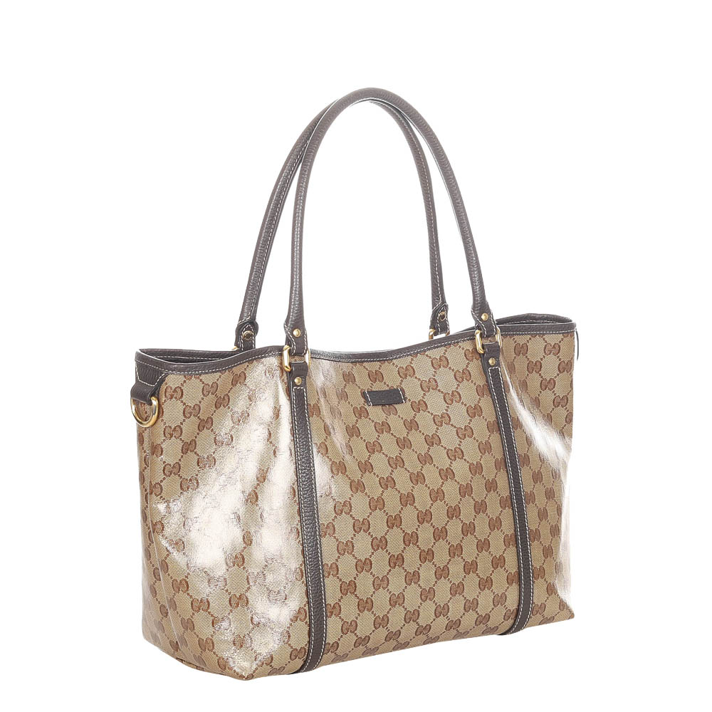 

Gucci Brown/Beige GG Crystal Canvas Tote Bag