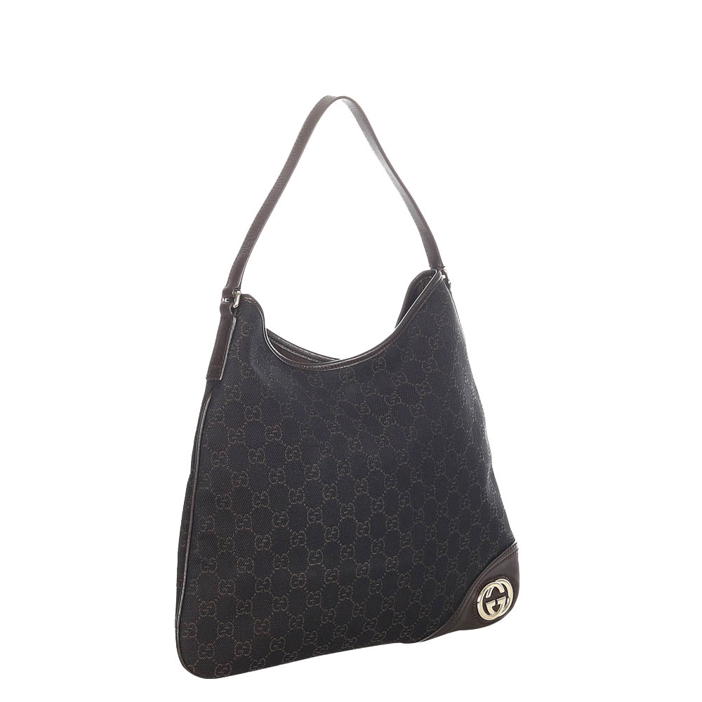 

Gucci Brown/Dark Brown GG Canvas New Britt Hobo Bag