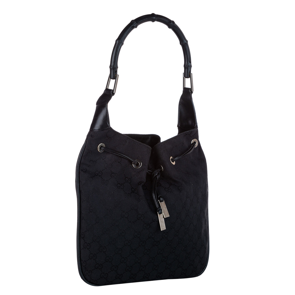 

Gucci Black GG Canvas Shoulder Bag
